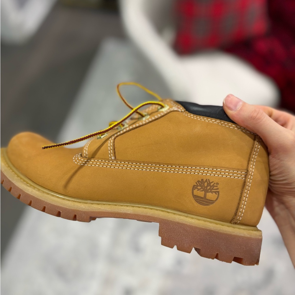 not used much. Timberland Brown Boots with Rugged Design and Durable Rubber Sole